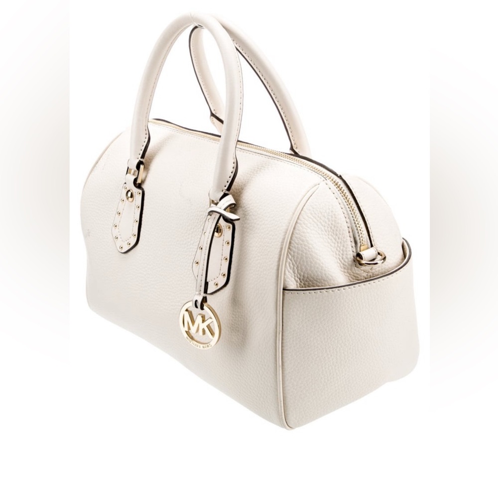 Michael Kors White Satchel with Silver Accents